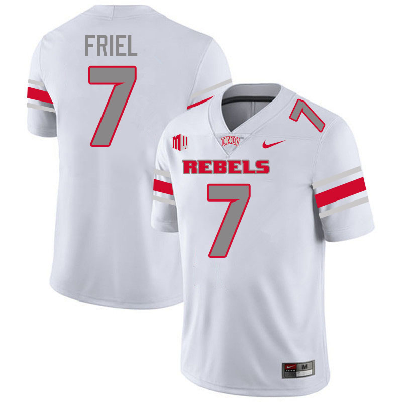 UNLV Rebels #7 Cameron Friel Jersey Football College Uniforms,Apparels-White